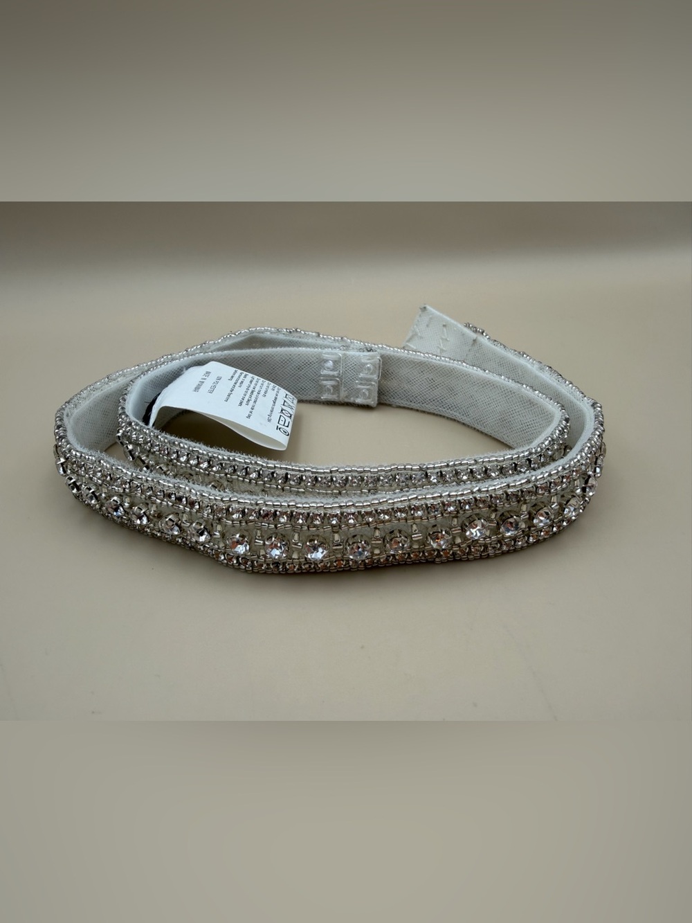 Adore Justin Alexander Ivory Silver Beaded Bridal Belt Size 10